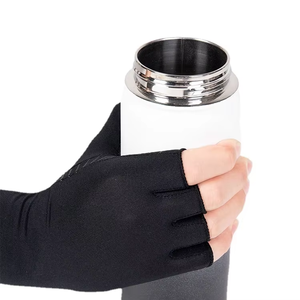 Guantes de montar de fibra de cobre, guantes sin dedos antideslizantes de silicona, revalidación de medio hueso, n. ° - Product Image 2