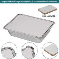 Conteneur alimentaire jetable à emporter, emballage personnalisé, conteneur en aluminium, boîtes alimentaires en gros, plateau en aluminium avec couvercle