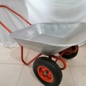 <span class=keywords><strong>Brouette</strong></span> WB6404 de 110 L avec plateau en acier galvanisé et double roue – Approvisionnement direct usine - Product Image 1