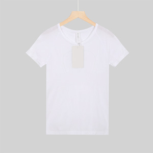 Wholesale Lulu New Women's Short Sleeved Athlete <strong>Tech</strong> Top Breathable Fitness Yoga <strong>Outfit</strong> With Gingham Pattern for T-shirt - Product Image 5