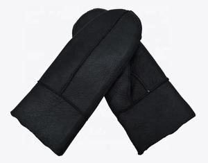 Wholesale 2025 Fashion Winter <b>Gloves</b> Custom Fur Mittens Genuine Sheepskin Leather <b>Gloves</b> Sheep <b>Wool</b> Lining Hand Warm Mitten - Product Image 2