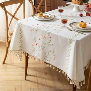 Khăn trải bàn không thấm nước, khăn trải bàn nặng, lau sạch bảng bìa cho mùa xuân trong nhà và ngoài trời sử dụng (thêu hoa) - Product Image 1