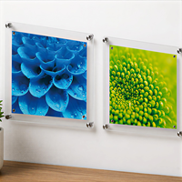 Cadre mural en acrylique pour affiches, motif floral bleu-vert, pour galerie, salon, bureau, hôtel, intérieurs modernes