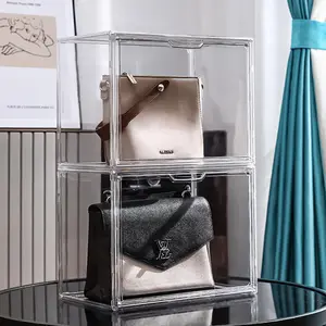 Caja de exhibición para bolso de mano, gabinete de almacenamiento de perfume de lujo transparente a prueba de polvo y humedad para contenedor de diseño