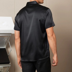 เสื้อเชิ้ตผ้าไหมแท้สีพื้นแขนสั้นสไตล์คลาสสิกสำหรับผู้ชาย (OEM) - Product Image 6