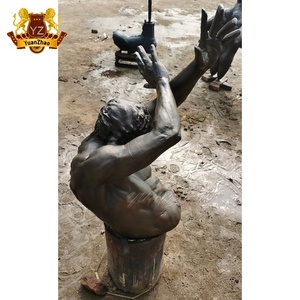 Estatua de busto de bronce de tamaño real personalizada de gran tamaño, escultura de Metal colgante de pared para interior y exterior de hombre desnudo, bronce personalizado fundido - Product Image 3