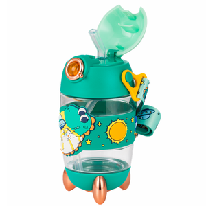 Botella de Agua Infantil PINKAH con Diseño de Cohete 3D, 400 ml, 13 oz, de Tritán Plástico, con Pajita y Correa para Niños, para Senderismo al Aire Libre - Product Image 4