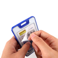 Porte-badge d'identité avec étui de protection de fenêtre double face pochette travailleur employés protecteur de carte réglable pour le personnel