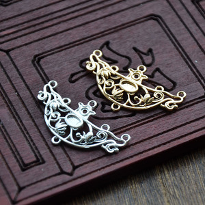 Handmade Copper Floral Forehead Ornament 20x35mm Gold Silver Plated <b>Wedding</b> DIY Antique Style <b>Accessory</b> - Product Image 4