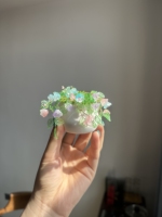 Mini Arrangement de Fleurs de Campanule en Cristal Fait Main, Bonsaï de Fleurs en Verre Perlé Coloré, Décoration de Bureau pour la Maison, le Bureau et Cadeau
