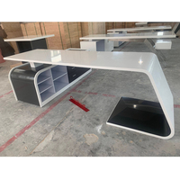 Bureau de direction en forme de L gris clair, table de personnel, mobilier de bureau de coworking, bureau d'étude à domicile
