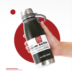 Bouteille isotherme en acier inoxydable 650 ml, bouteille d'eau sportive entièrement en acier, thermos portable pour l'extérieur - Product Image 2