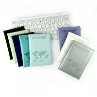 Vente en gros de couverture de passeport en cuir PU bon marché et conception simple carte de voyage porte-passeport pour hommes femmes