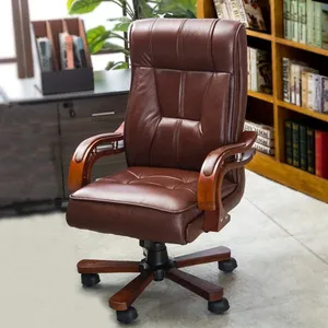 Fauteuils de bureau en cuir français, chaise d'ordinateur pour bureau et chambre, mobilier de bureau européen, chaise de gaming pivotante, fauteuil simple avec dossier et accoudoirs - Product Image 3