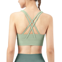 Soutien-gorge de sport à maintien élevé, dos croisé, grande taille, pour femme, fitness, yoga, décolleté en U, antichoc, à bretelles