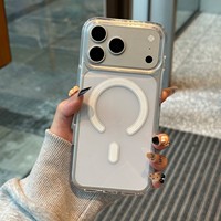 Coque de téléphone transparente originale et tendance pour iPhone 18 Pro 17 Air 16 15 14 13 12 11 Pro Max Plus 17E – Étui magnétique transparent