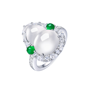 FYJZ263310แหวนหยกควอตซ์รูปน้ำเต้าสีขาวแฟชั่นสไตล์ชนเผ่า - Product Image 1