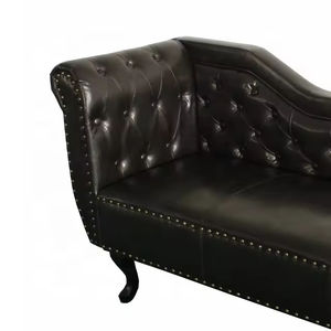 Chaises longues capitonnées en coton brun de luxe, modernes et confortables, pour salon, appartement, hôtel - Product Image 5