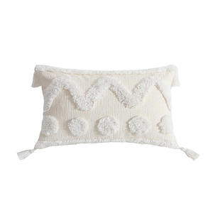 Housse de <span class=keywords><strong>coussin</strong></span> carrée de luxe moderne en coton brodé crème ivoire Innermor 2025 pour lit, bureau, maison, hôtel avec fermeture éclair - Product Image 4