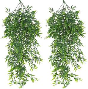 2 Packs 82cm Plastique Bambou <span class=keywords><strong>Plantes</strong></span> Artificielles Suspendues Faux Pleureurs Tombants Intérieur Extérieur Mur Maison Chambre Murale Décoratif - Product Image 1