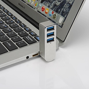 Gris 3 puertos fábrica gran oferta aluminio <span class=keywords><strong>Mini</strong></span> alta velocidad 180 grados rotación USB 3,0 Hub adaptador para <span class=keywords><strong>Mac</strong></span> PC - Product Image 3
