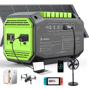 Popower tragbares Kraftwerk 200 W Unterstützung der Solarpanel-Aufladung mit LED-Stromversorgung Solargenerator für Notfall