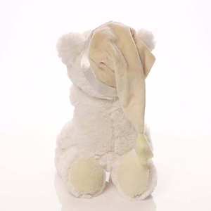 Oso de Peluche Blanco Dormido con Gorro, Personalizable OEM, Juguete de Peluche Suave de Dibujos Animados, Oso Orando - Product Image 3
