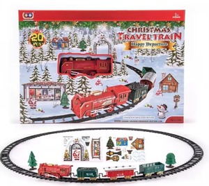 2024 nouvel article électrique noël train jouets ensembles autour <span class=keywords><strong>de</strong></span> l'arbre avec lumière noël <span class=keywords><strong>chanson</strong></span> train sons vapeur - Product Image 1