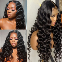 Perruques Lace Front 13x4 en cheveux humains vierges brésiliens, densité 250, effet volumineux Deep Wave, sans colle, avec dentelle HD 13x6