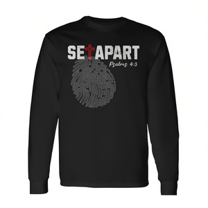 Set Apart Psalms 4 3 Camiseta de manga larga con estampado de Jesús - Product Image 2