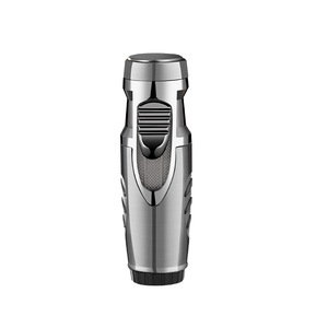 Dual Flush <b>Cigar</b> <b>Lighter</b> Metal Body Refillable Windproof Portable For Home Outdoor Use - Product Image 5