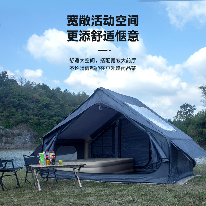 Tente principale bleu foncé 6.3 avec portes doubles et un grand lanterneau