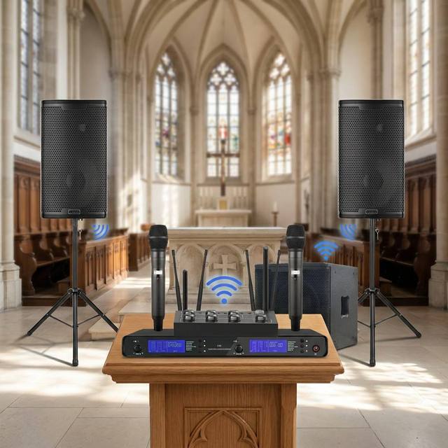 3RD DREAM 2.1 Channel Professional Wooden Wireless Speaker System with 12" Woofer for Stage Church & Banquet