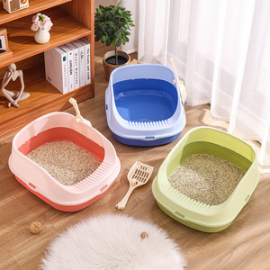 Bac à litière semi-fermé Chong Ke 47,7x38,7x20cm, design ouvert pour chats, avec pelle incluse - Product Image 2