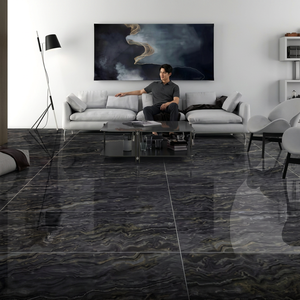 Serabia Blue 60x120cm Premium Glossy Marble Look Porcelain <b>Tiles</b> for Luxury Wall Floor Interiors - Product Image 6