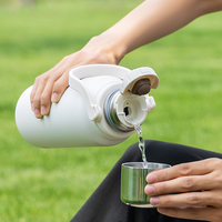 Bouteille Thermique Thermos en Acier Inoxydable avec Poignée et Sangle Double Isolation Antidérapante et Hermétique pour Voyage, Randonnée, Sports,