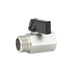 Vanne à boisseau sphérique miniature 1/4 po filetée en bronze avec joint PTFE pour gaz, commande manuelle, fonctionnement à température normale - Product Image 1