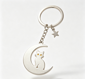 Zinc Alloy <b>Cat</b> Moon Star Keychain Metal Key <b>Ring</b> Custom Promotional Souvenir Gift - Product Image 3
