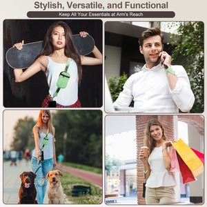 New Arrivals Customized Logo Black Universal Crossbody Cell Phone Lanyard Adjustable Phone Strap With <strong>Detachable</strong> <strong>Patch</strong> - Product Image 5