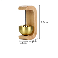 Cloche en bois et laiton de qualité supérieure avec support, cloche musicale décorative faite à la main pour la maison, le temple, la porte d'entrée, le bureau, la table