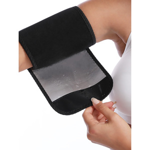 Manguito deportivo para brazo con revestimiento azul, ajustable, para correr, fitness, yoga, de elastano, con correa de soporte deportivo para adultos - Product Image 5