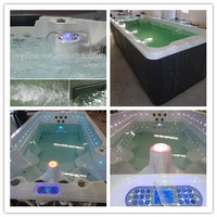 JOYSPA JY8603 4M Acryl-Hydromassage-Schwimmbecken mit Trainingsgeräten Freistehender Endlos-Pool für Außenbereich Hotel Garten