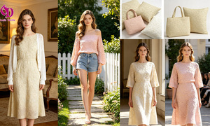 Tissu brodé floral simple, best-seller, en polyester, doux et agréable pour la peau, idéal pour les robes de style français - Product Image 5