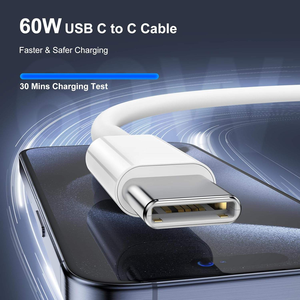 Câble USB-C universel d'usine 1m/2m, câble de charge rapide C vers C, câble de synchronisation de données 6ft, câbles pour téléphone portable certifiés CE, OEM personnalisé - Product Image 1
