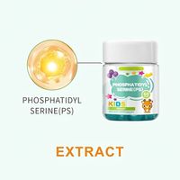 HDK OEM ODM Gommes de phosphatidylsérine (PS) pour enfants, 60 unités, véganes, sans sucre, pour la concentration, l'attention et le soutien cognitif du cerveau