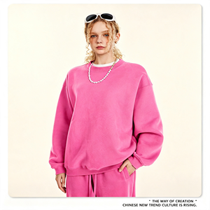 Sweat-shirt unisexe à col rond en molleton français 100% coton de haute qualité, coupe ample, avec logo personnalisé, style décontracté, 450 g/m² - Product Image 3