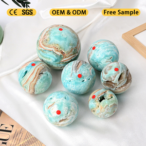 High Quality Natural Blue Hemimorphite Sphere Gemstone Polished <b>Crystal</b> Sphere <b>Ball</b> for Decorative - Product Image 2
