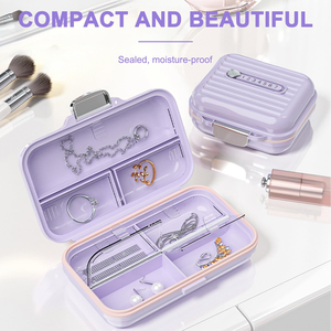 Multi - Compartment Portable <b>Pill</b> Organizer - Clear Travel Vitamin <b>Case</b> with Secure Lids - Product Image 5