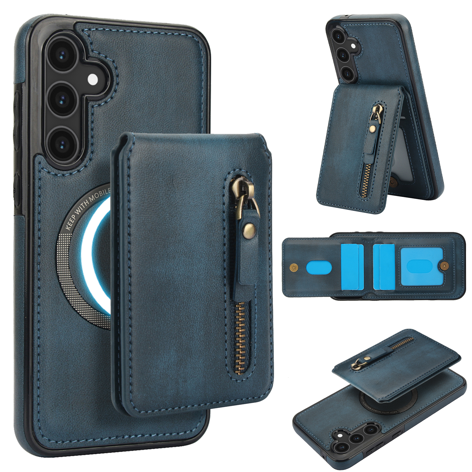 Portafoglio Flip Blu