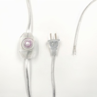 Transparenter CN US Flachstecker + 301 Dimmbarer Schalter Stromkabel Stecker Glühbirnen-Zubehör Leuchtenverlängerungskabel
